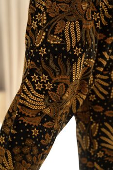 Men's Black Cotton Batik Trousers, 7 of 8