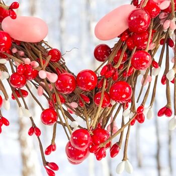 Valentine's Red And Pink Heart Shape Twig Wreath, 6 of 10