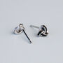 Sterling Silver Black Celtic Knot Stud Earrings, thumbnail 3 of 6