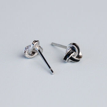 Sterling Silver Black Celtic Knot Stud Earrings, 3 of 6