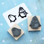 Chilly Penguin Christmas Rubber Stamps, thumbnail 1 of 3