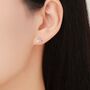 Whale Tail 16 G Flat Back Earrings In Sterling Silver, thumbnail 5 of 12