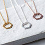 Hexagon Geometric Necklaces Silver Gold And Rose Gold, thumbnail 1 of 11