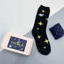 Personalised Space Captain Two Pairs Socks In A Box, thumbnail 7 of 7