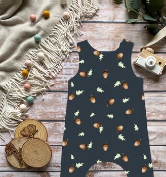 Organic Little Acorn Romper Suit, 3 of 3