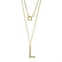 9ct Yellow Solid Gold Cubic Zirconia Initial Necklace, thumbnail 6 of 9