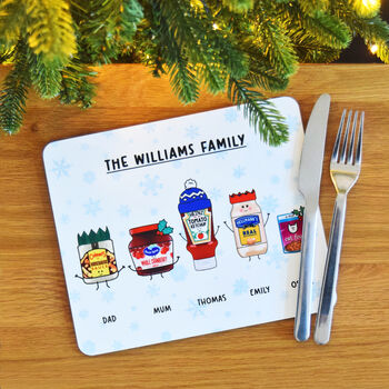 Personalised Condiments Christmas Placemat, 5 of 5