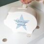 Personalised Blue Star Ceramic Piggy Bank, thumbnail 3 of 5