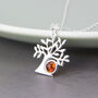 Sterling Silver Amber Tree Of Life Necklace, thumbnail 2 of 5