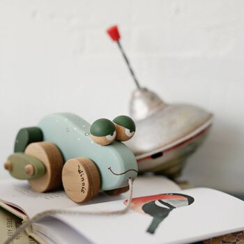 Wooden Pull Along Toy Frog, 6 of 7