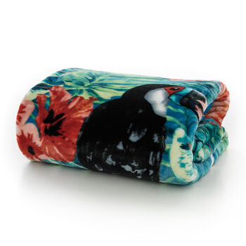 Super Soft Touch Toucan Lake Printed Throw 140x180cm, 2 of 3