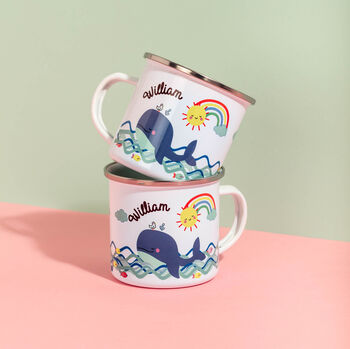 Personalised Children's Whale Enamel Mug, 4 of 7