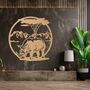 African Rhino Wooden Wall Art Exotic Home Decor Accent, thumbnail 8 of 10