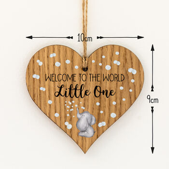 Welcome To The World Little One Hanging Wood Heart, 3 of 3