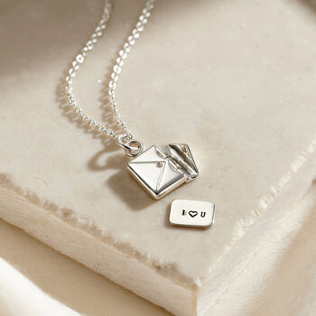 Personalised Mini Message Envelope Necklace, 4 of 7