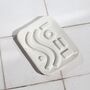 Geometric Speckled White Ceramic Soap Dish, thumbnail 1 of 3