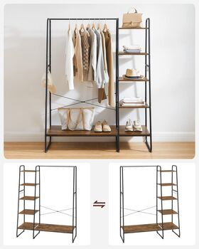 Clothes Rail With Shoe Rack Storage Side Hooks, 5 of 6