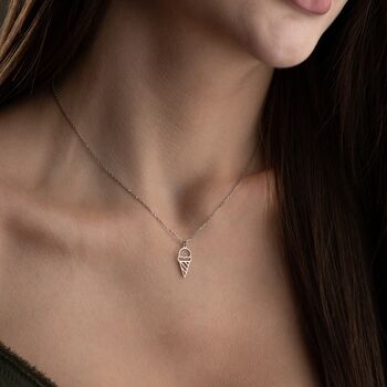 Sterling Silver Ice Cream Necklace, 5 of 10
