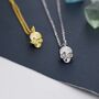 Death Skull Pendant Necklace In Sterling Silver, thumbnail 5 of 12