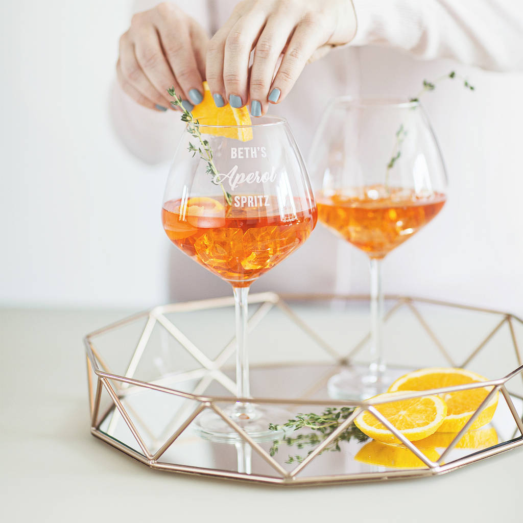 Personalised Aperol Spritz Glass By Becky Broome | notonthehighstreet.com