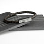 Personalised Men's Leather Bracelet With Tube Clasp, thumbnail 2 of 5