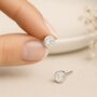 Sterling Silver Cubic Zirconia Stud Earrings: April Birthstone Gift – 7mm, thumbnail 1 of 5