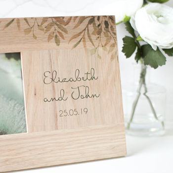 Personalised Wedding Photo Frame With Names And Date, 4 of 5
