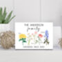 Personalised Family Birth Month Flower Wood Panel, thumbnail 1 of 3