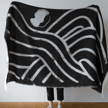 Swedish Wool Blanket Sofia Lind Grey, 2 of 5