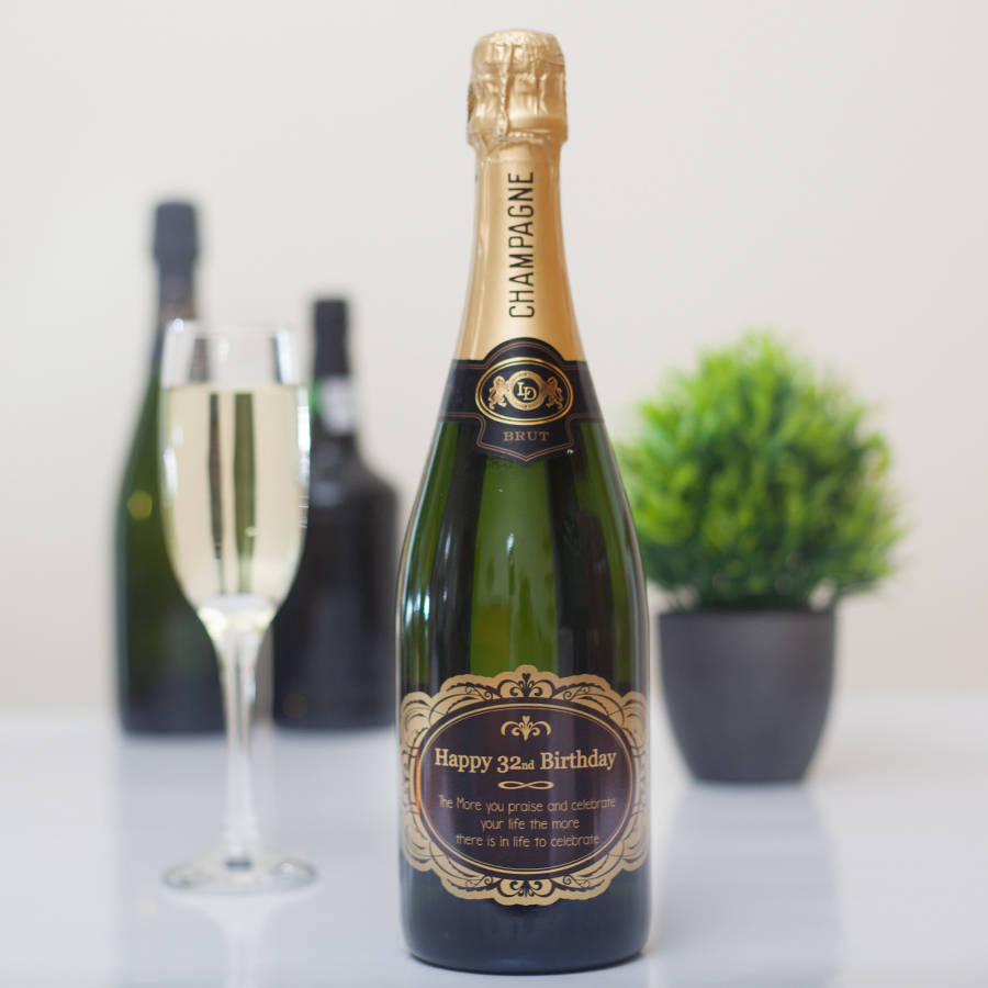 Pesonalised Any Age Birthday Champagne With Gold Label, 1 of 6