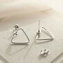 Sterling Silver Triangle Studs, thumbnail 4 of 7