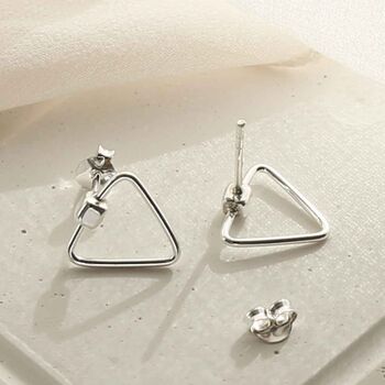 Sterling Silver Triangle Studs, 4 of 7