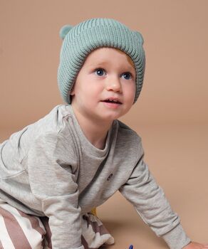 Knitted Baby Winter Hat With Ears, 3 of 7