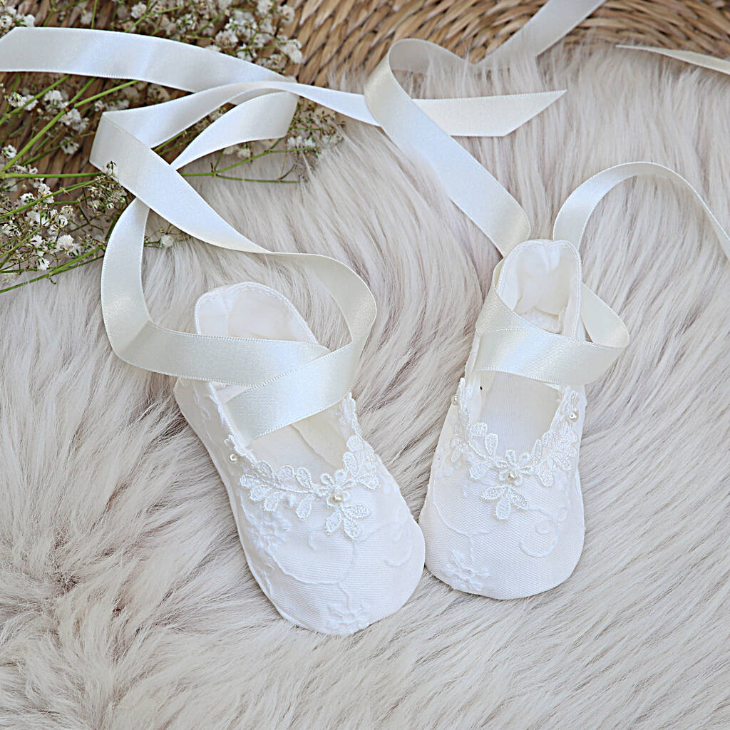 Ava Christening Booties By Adore Baby