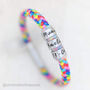 Women's Rainbow Cord Bracelet With Personalised Rings, thumbnail 2 of 6