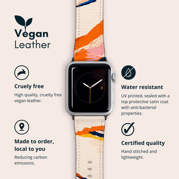 Abstract Hand Drawn Vegan Leather Apple Watch Band, 2 of 6