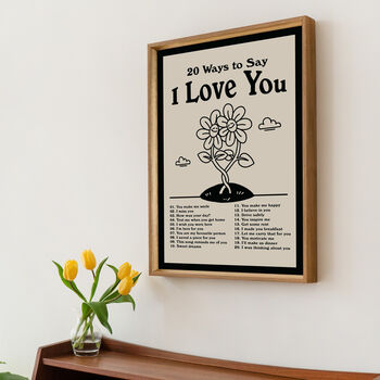 'I Love You' Retro Typographic Art Print, 8 of 9