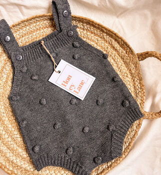 Baby Bobble Knitted Romper In Three Colours, 7 of 7