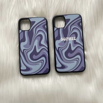 Aqua/Pink/Blue Swirls Phone Case, 4 of 4