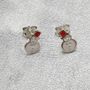 Cutie Snowman Earrings In Sterling Silver, thumbnail 1 of 4