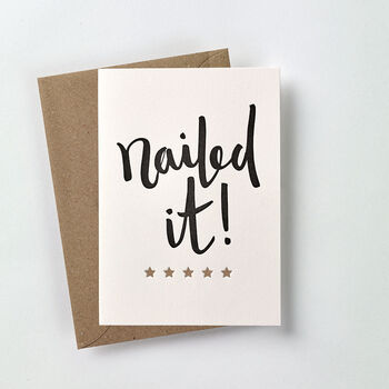 'Nailed It' Letterpress Congratulations Card, 4 of 4