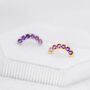 Ombre Amethyst Purple Cz Curved Bar Stud Earrings, thumbnail 1 of 11