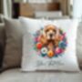 Personalised Cocker Spaniel Summer Floral Dog Wreath Cushion And Mug Gift Bundle B, thumbnail 5 of 5