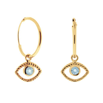 Eye Of Intuition Topaz Hoops In Silver/Gold Plated, 6 of 12