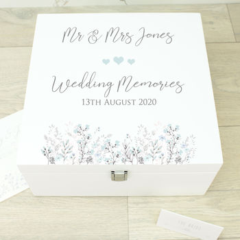 Personalised Emma Wooden Wedding Memory Keepsake Box, 5 of 6