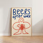 Beers After Work Doodle Kitchen Wall Art Print, thumbnail 5 of 11