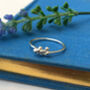 Sterling Silver Small Lavender Flower Ring, thumbnail 1 of 8