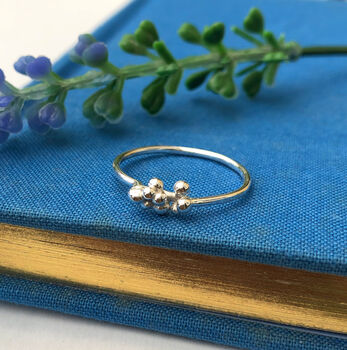 Sterling Silver Small Lavender Flower Ring, 7 of 9