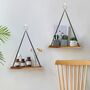 Floating Hanging Wood Shelves Set Of Two, thumbnail 2 of 4