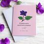February Birth Flower Violet Greeting Card, thumbnail 1 of 2